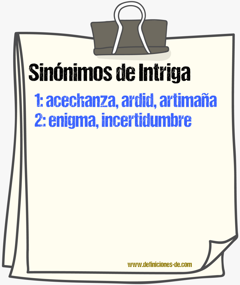 Sinnimos de intriga