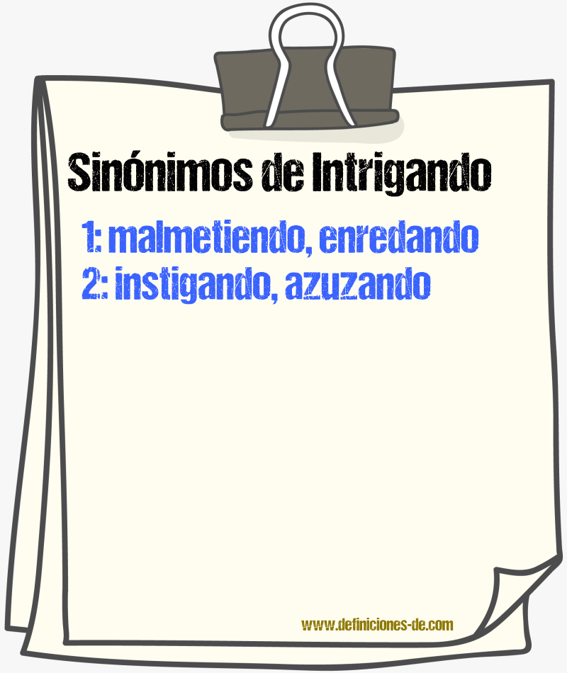 Sinónimos de intrigando