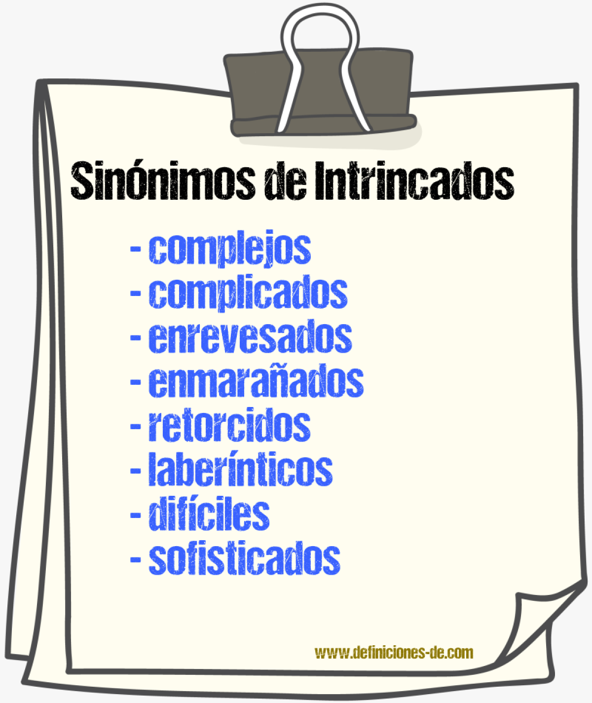 Sinónimos de intrincados