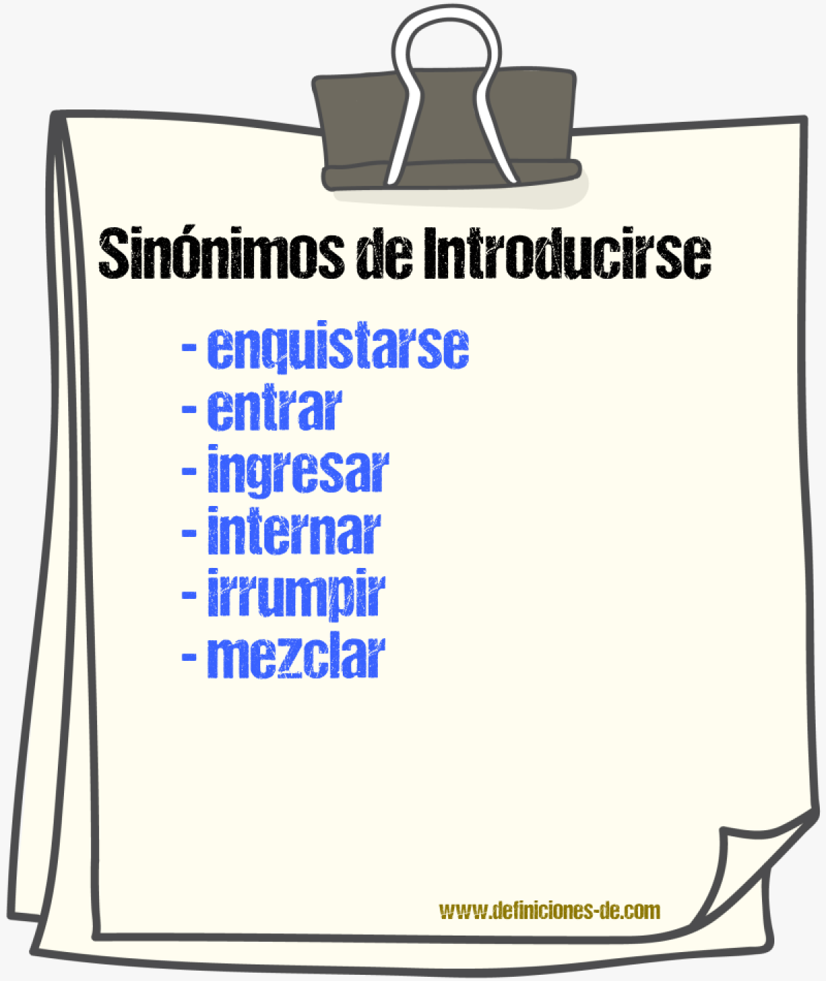 Sinnimos de introducirse