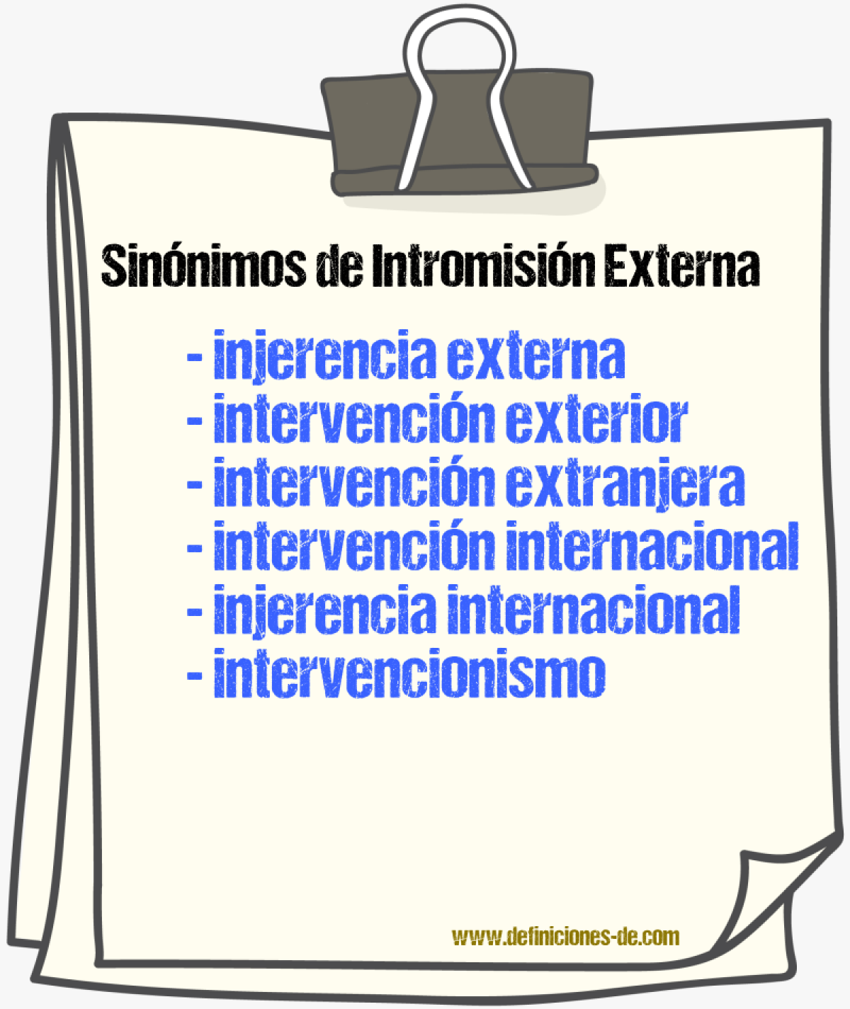 Sinónimos de intromisión externa