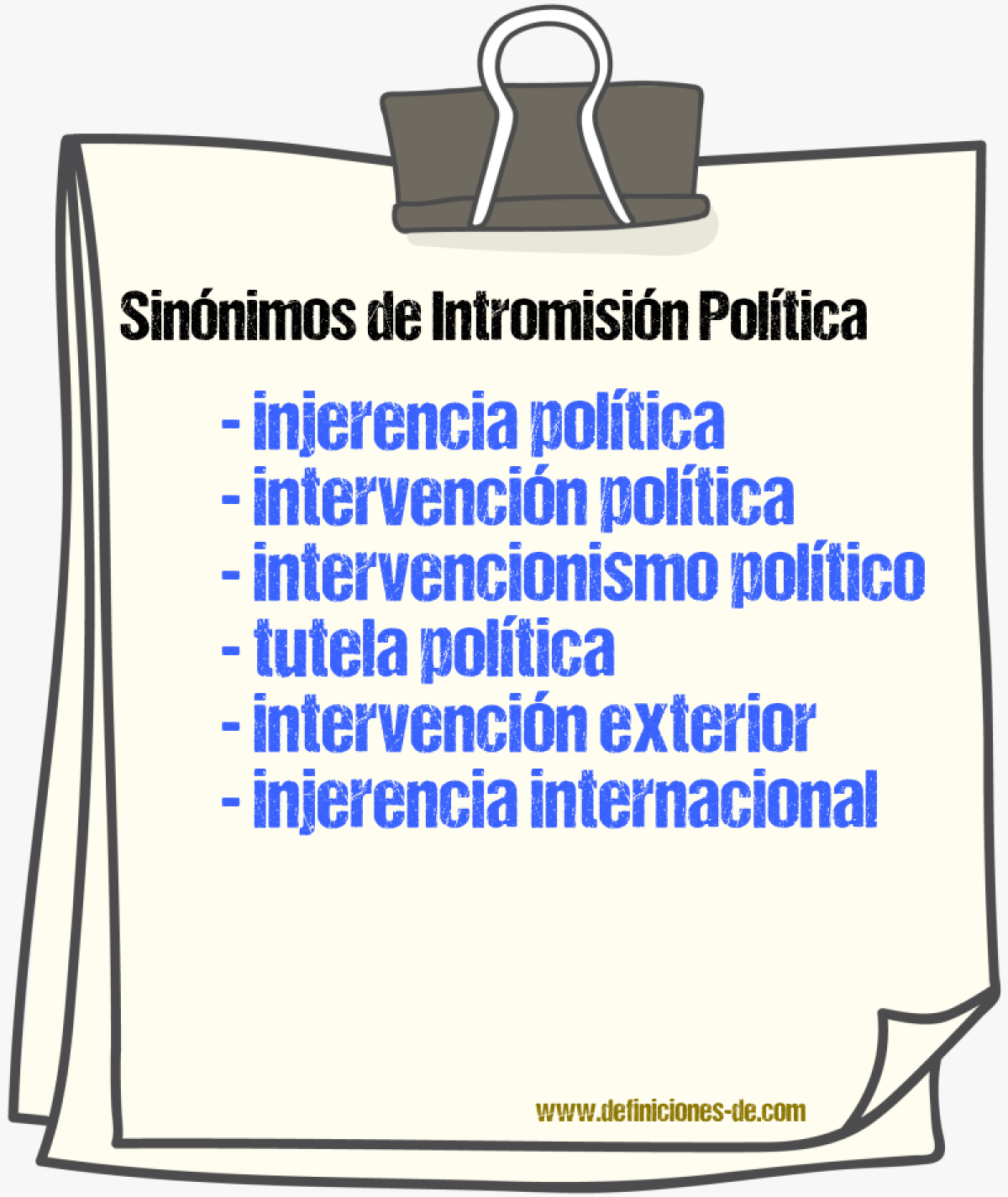 Sinónimos de intromisión política