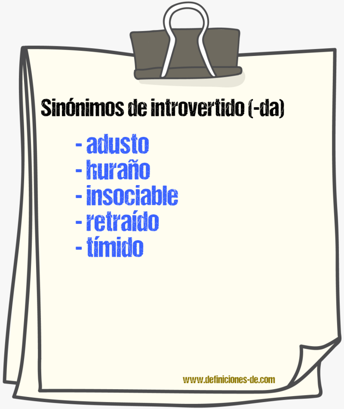 Sinnimos de introvertido