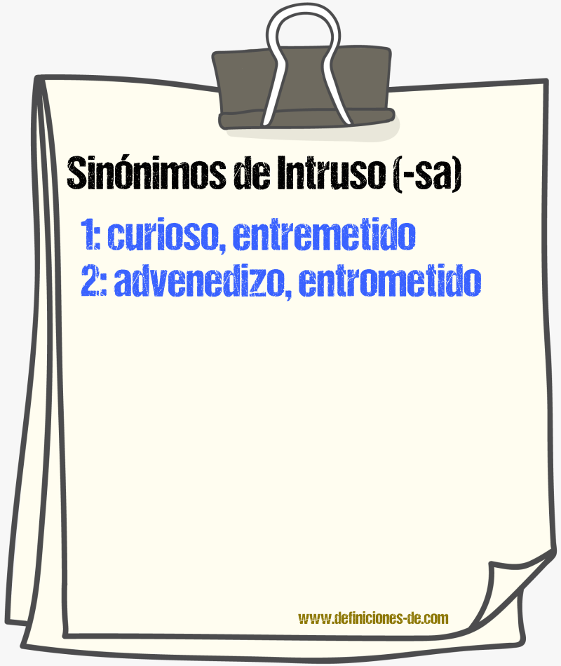 Sinnimos de intruso