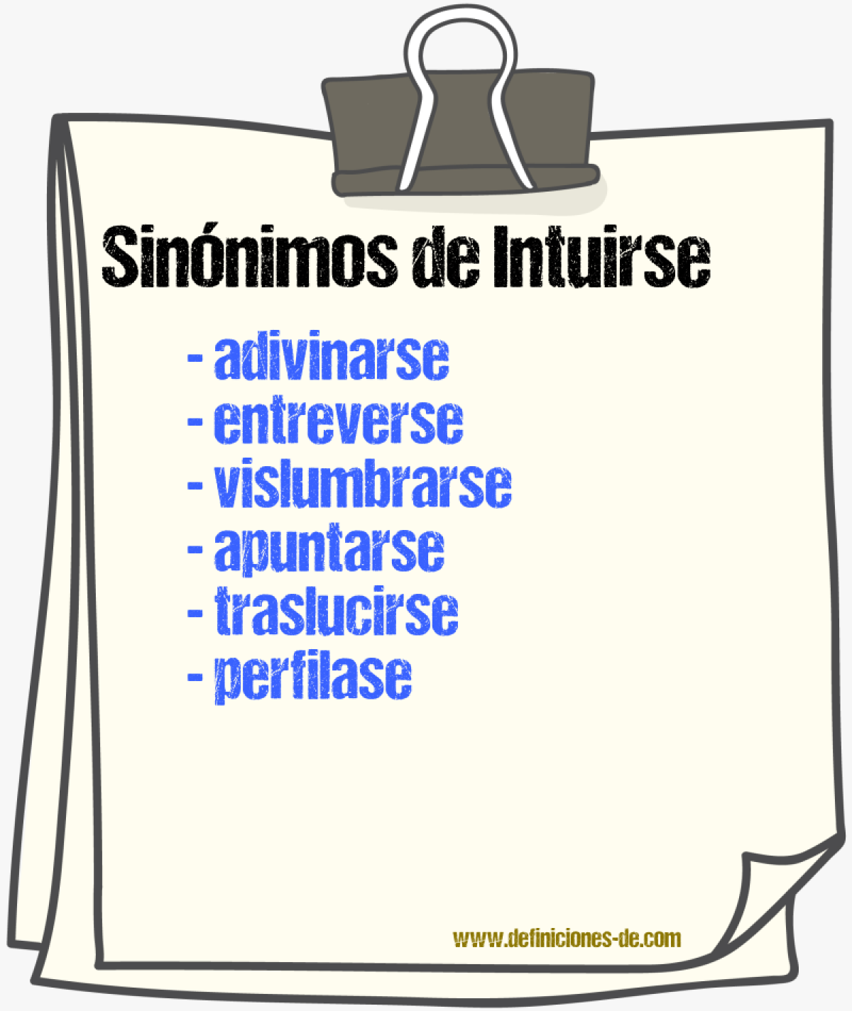 Sinónimos de intuirse