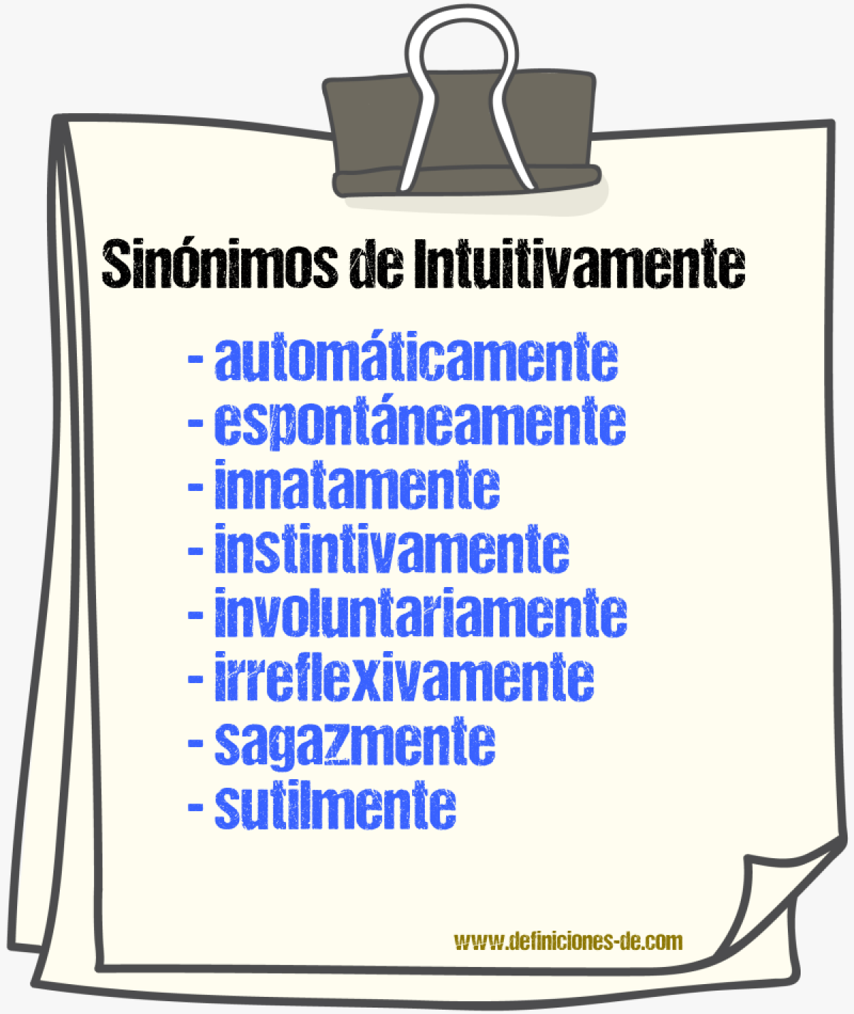 Sinnimos de intuitivamente