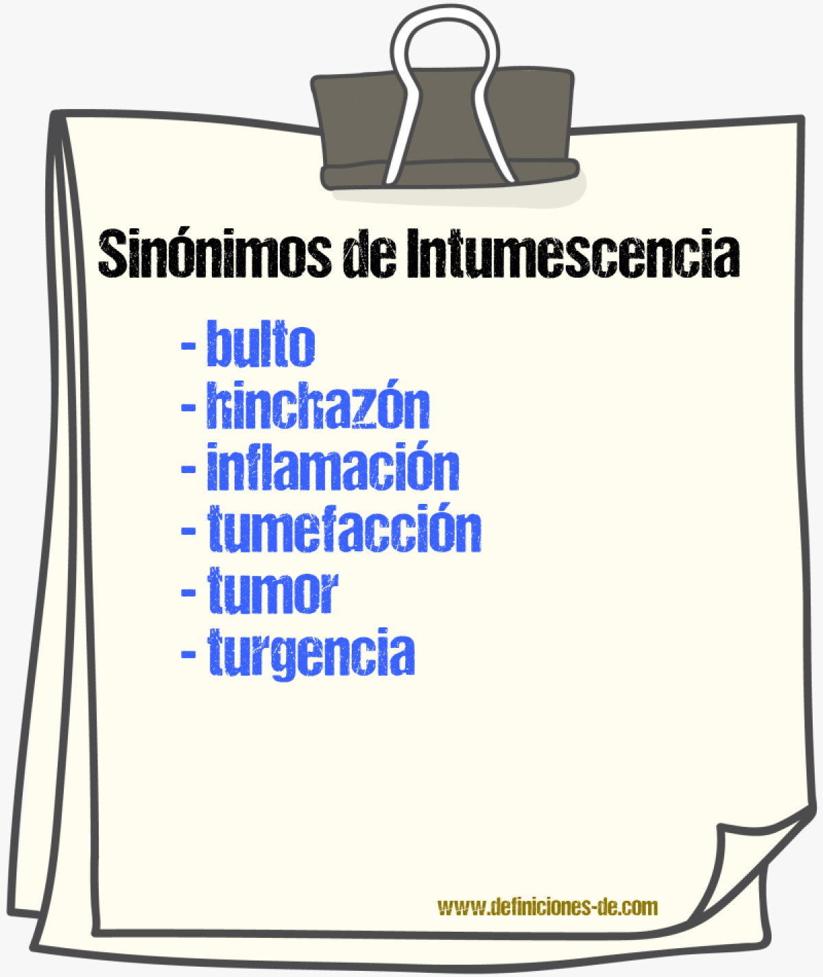 Sinnimos de intumescencia