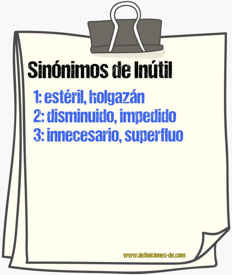 Sinnimos de intil