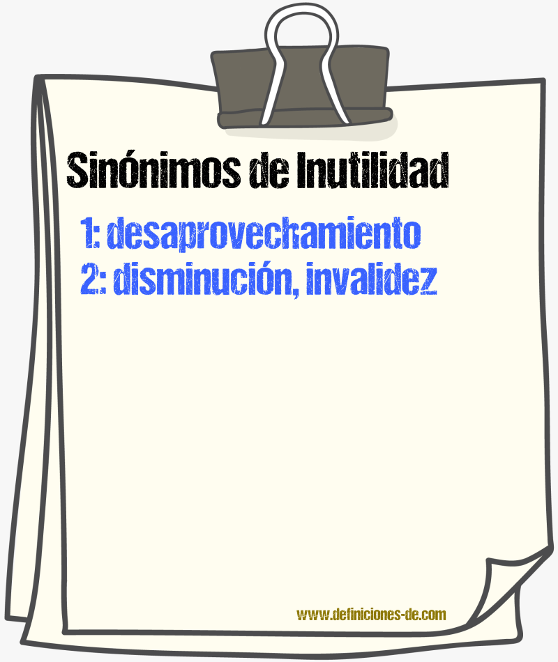 Sinnimos de inutilidad