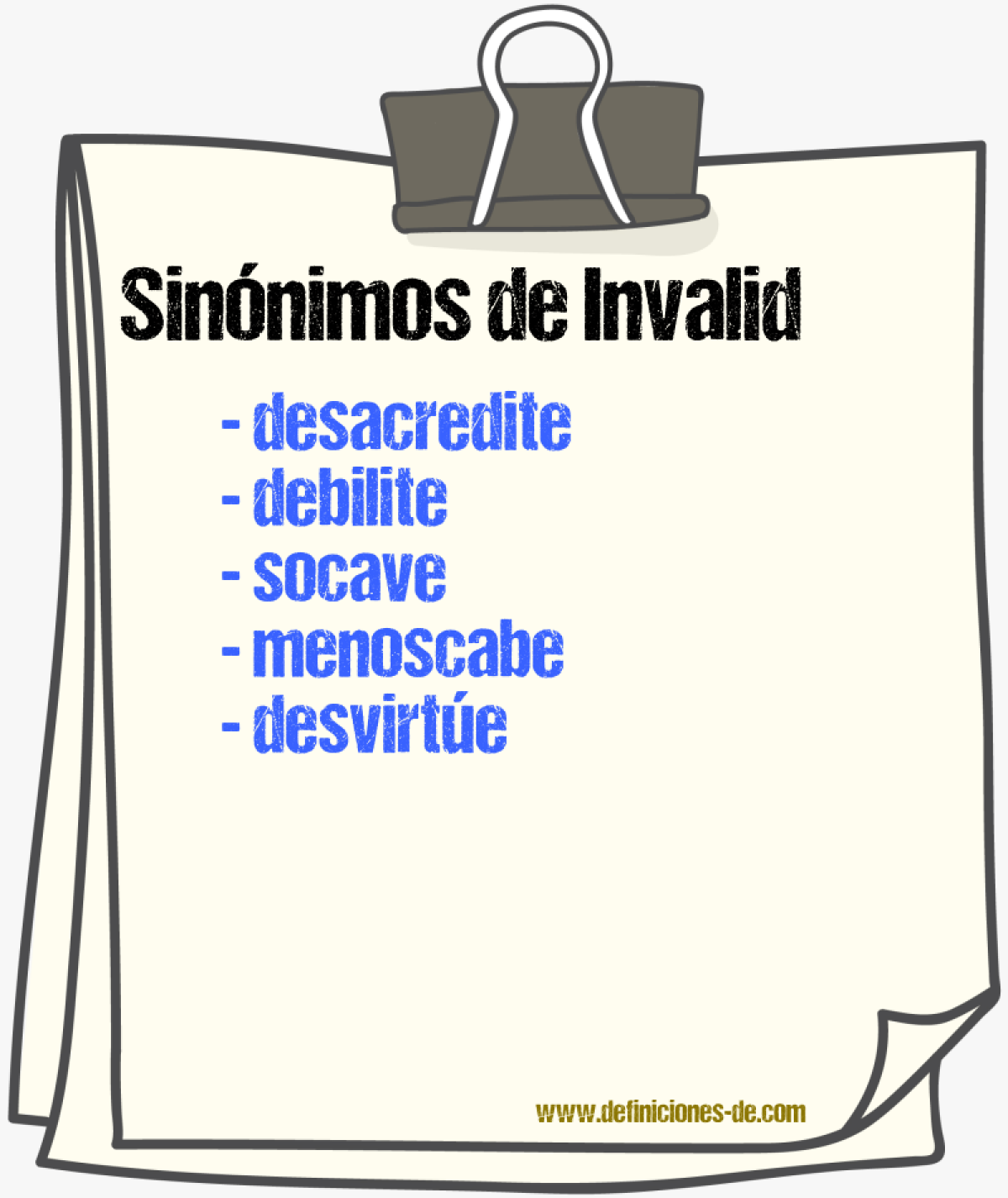 Sinónimos de invalidе