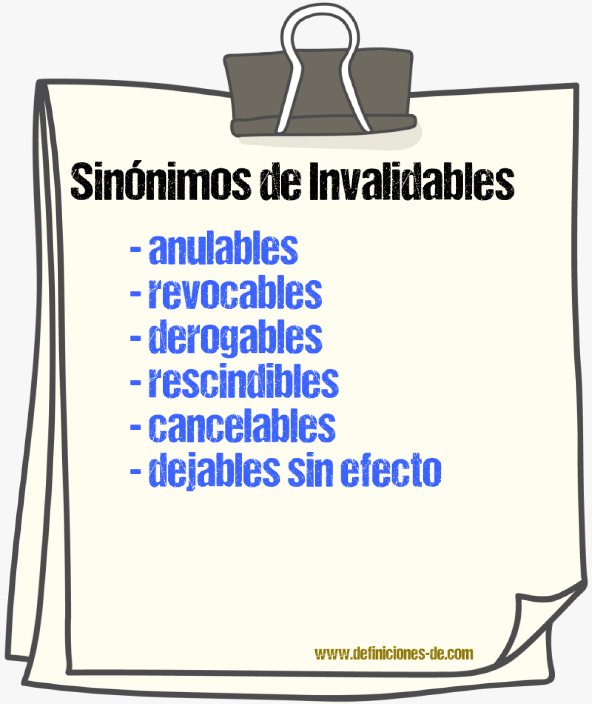 Sinónimos de invalidables
