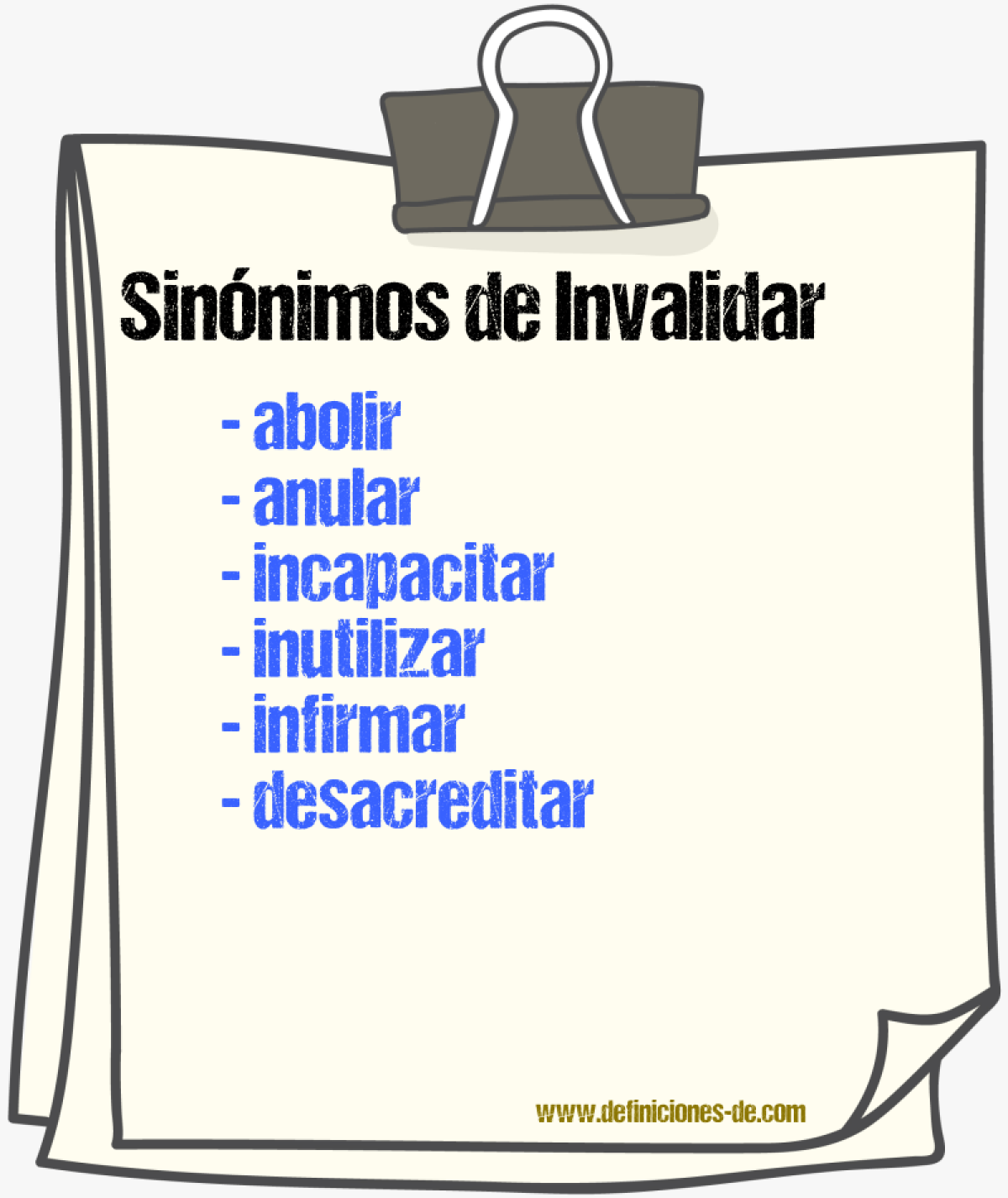 Sinnimos de invalidar