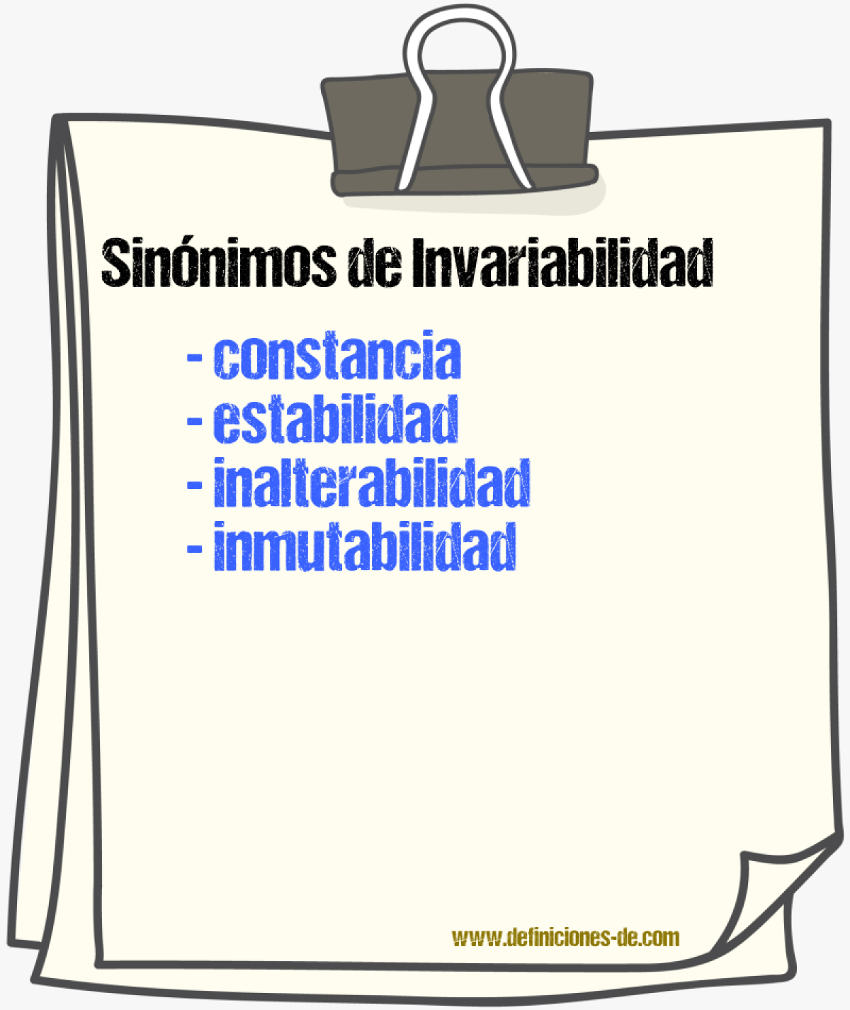 Sinnimos de invariabilidad