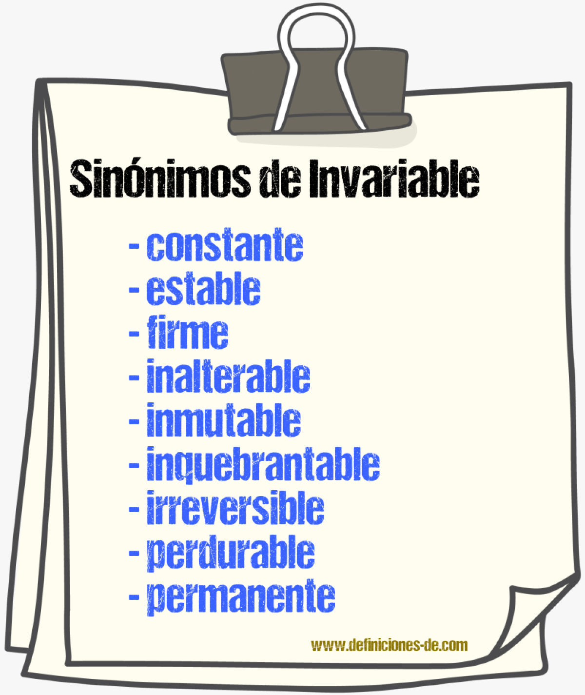 Sinónimos de invariable