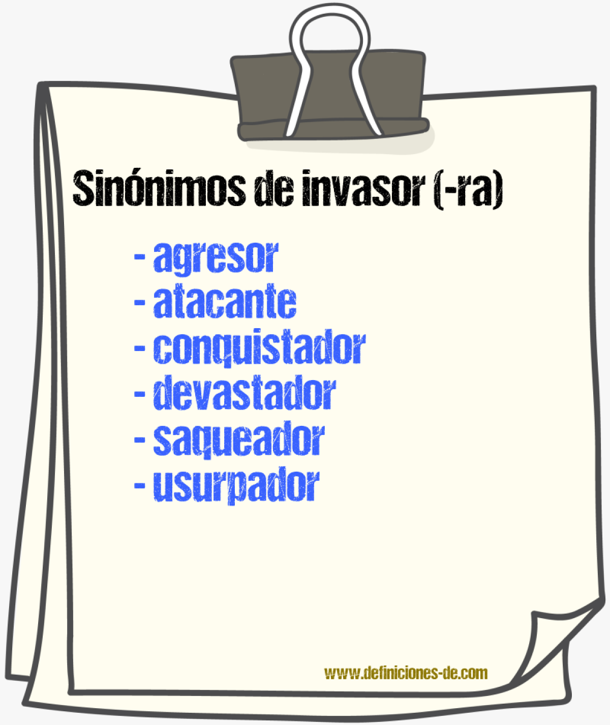 Sinnimos de invasor