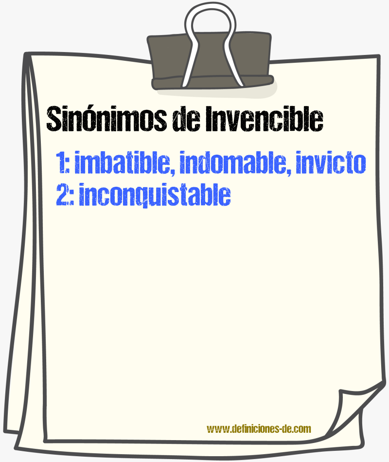 Sinónimos de invencible