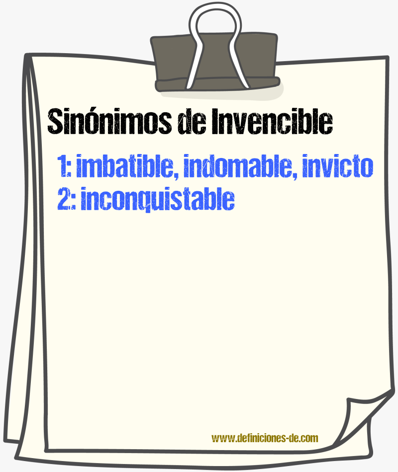 Sinnimos de invencible