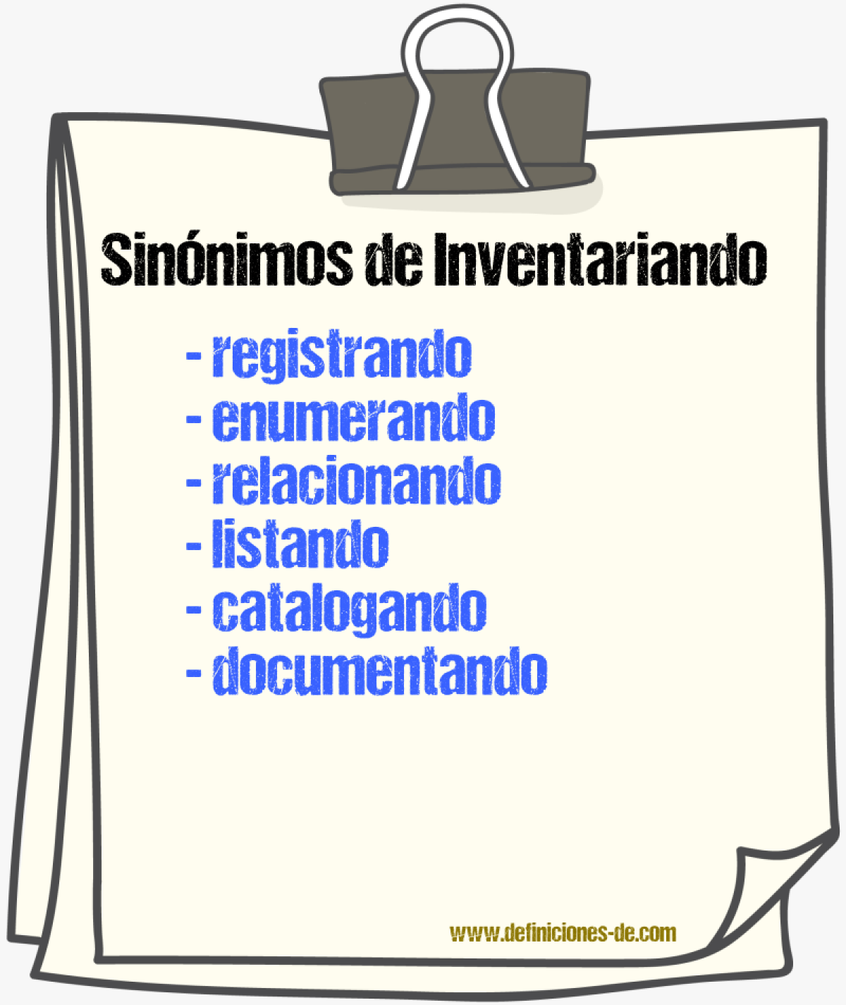 Sinónimos de inventariando