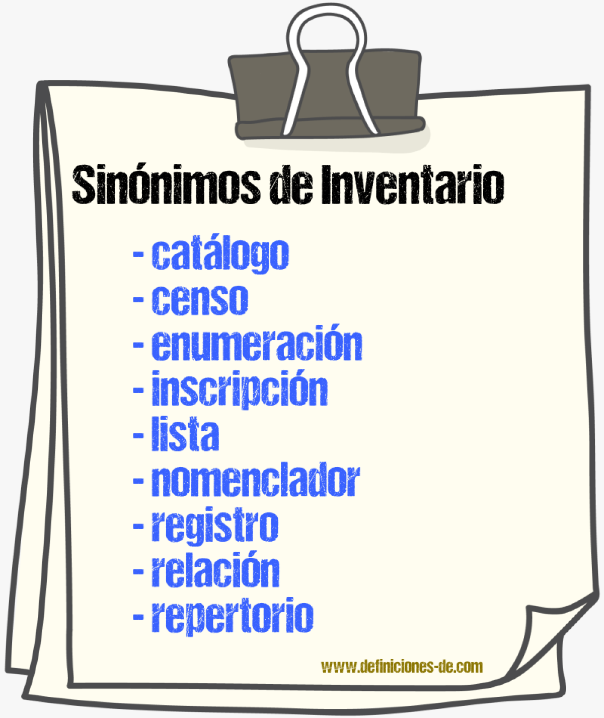 Sinnimos de inventario