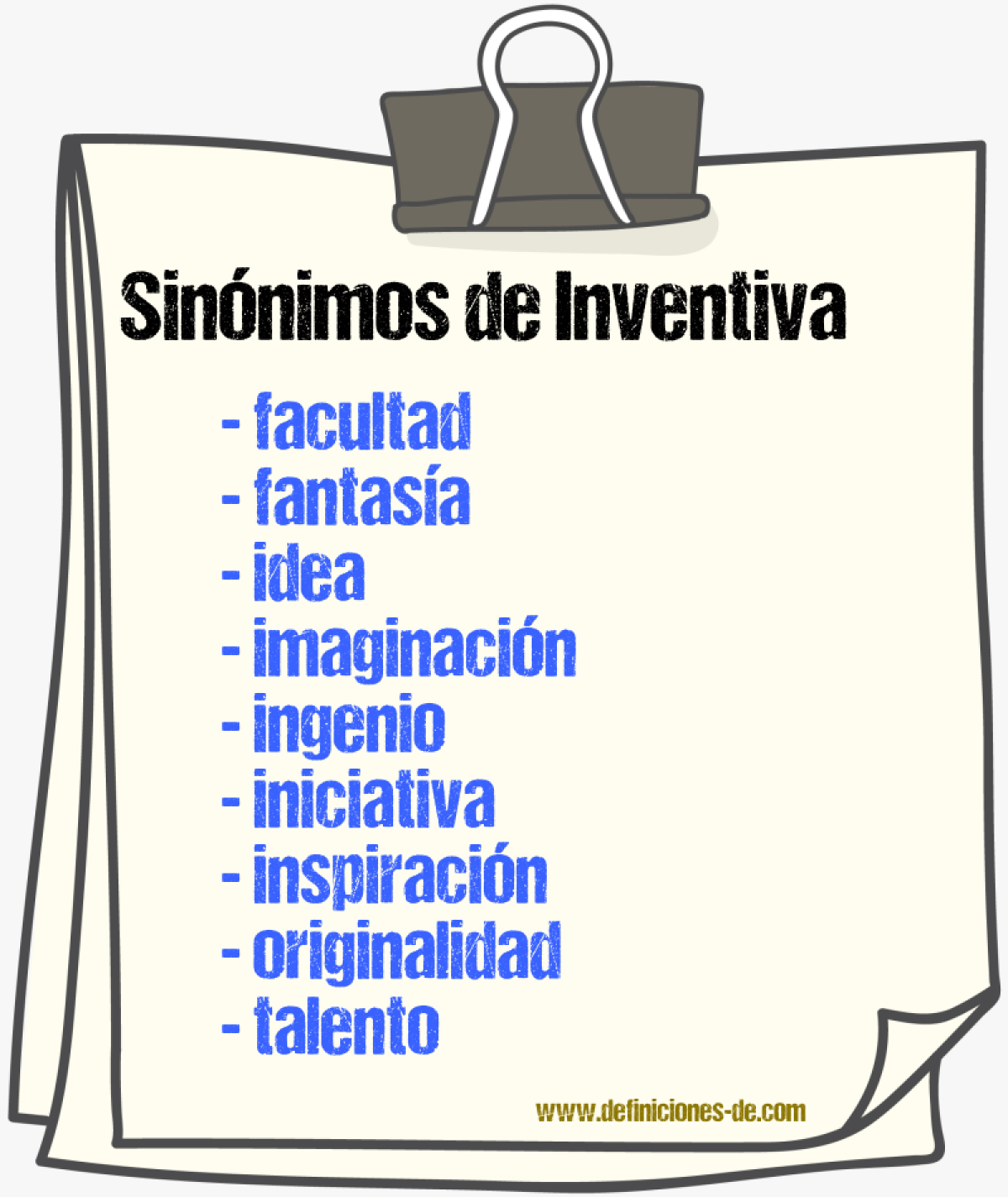 Sinnimos de inventiva