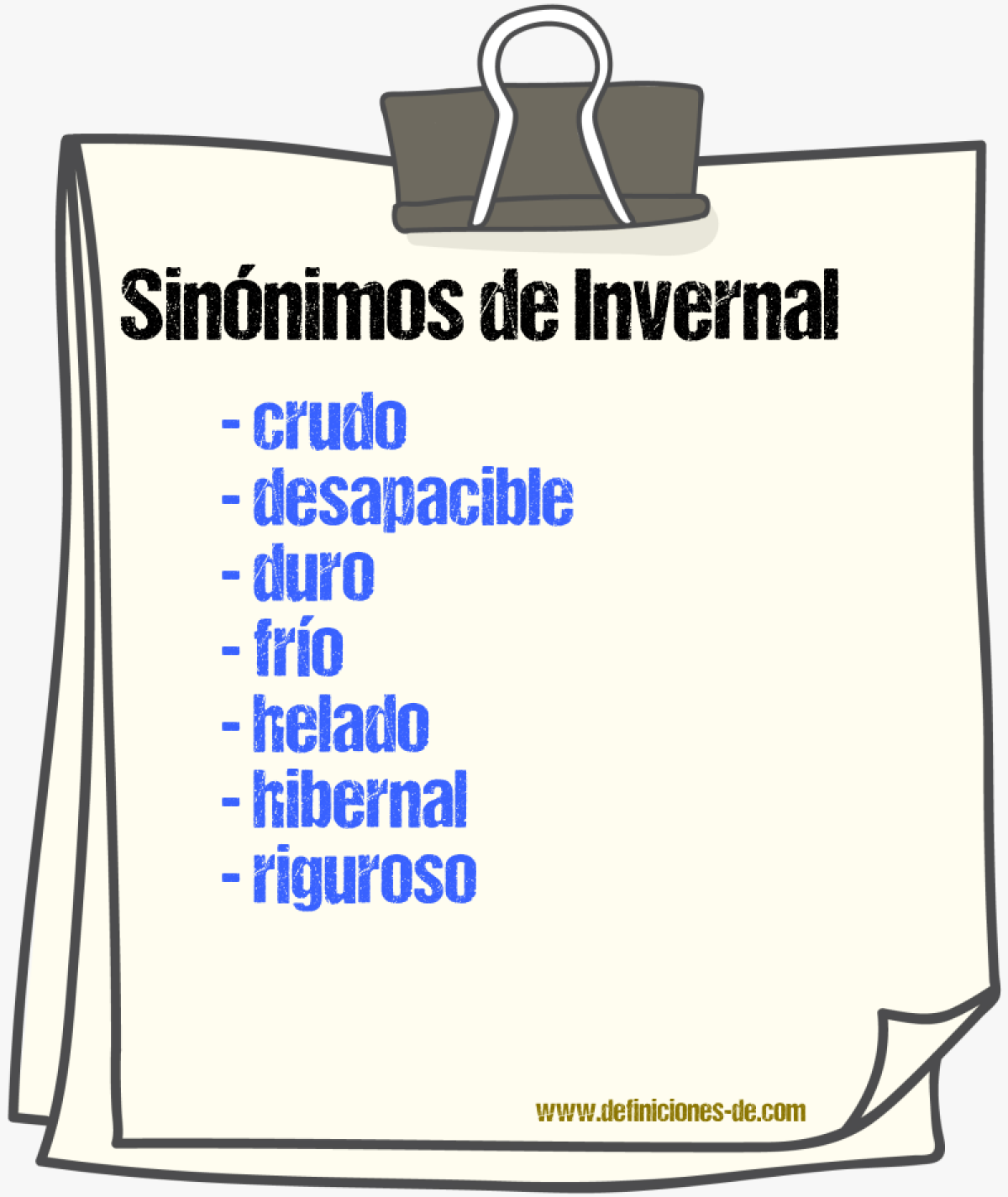 Sinnimos de invernal