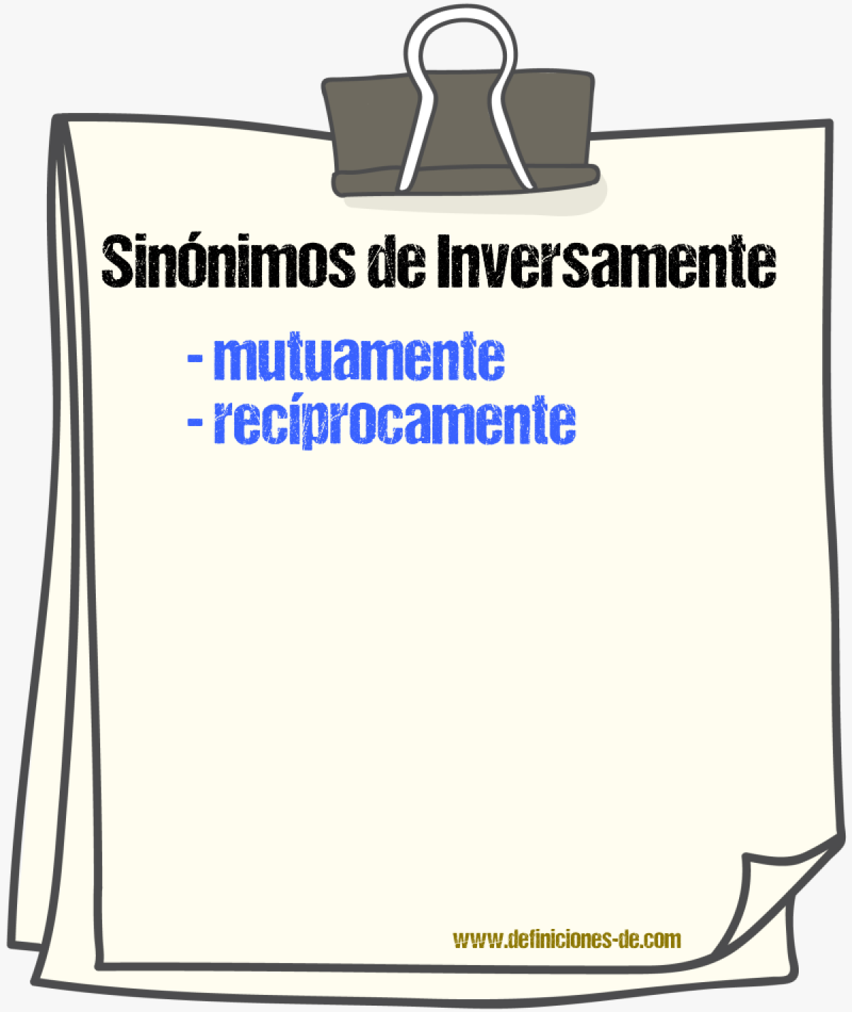 Sinnimos de inversamente