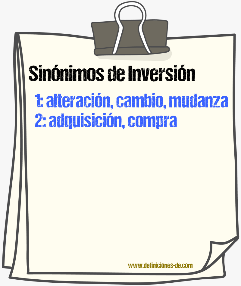 Sinnimos de inversin