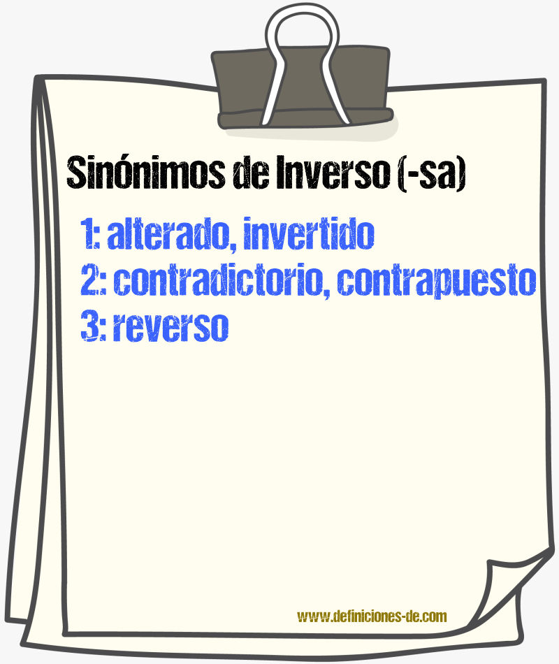 Sinnimos de inverso