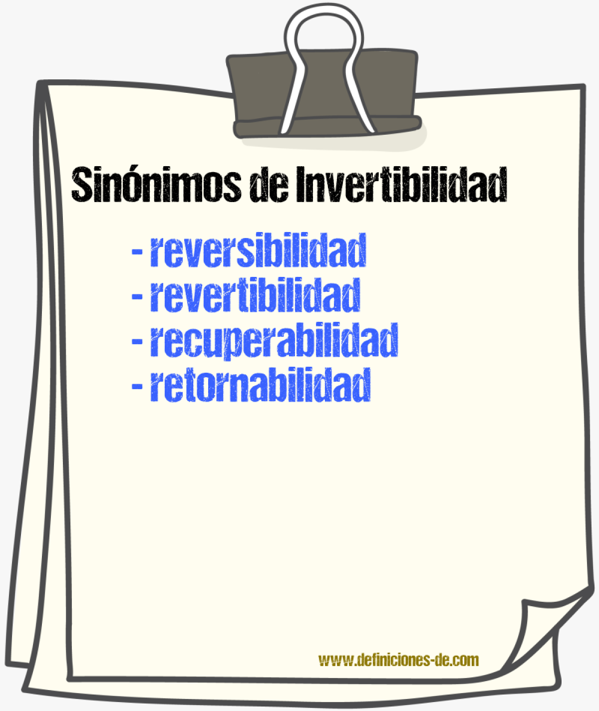 Sinónimos de invertibilidad