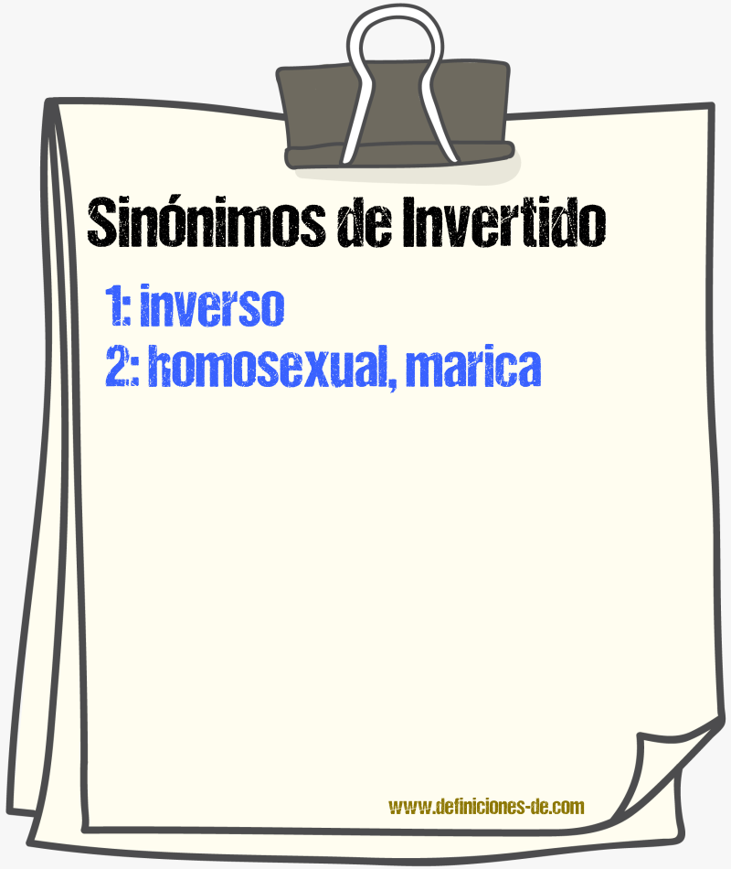 Sinnimos de invertido