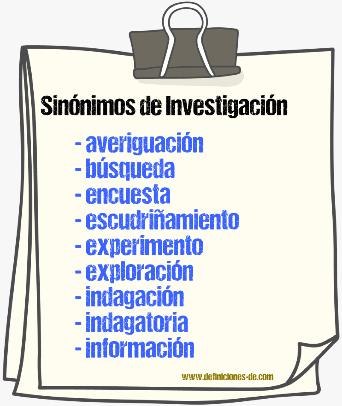 Sinnimos de investigacin