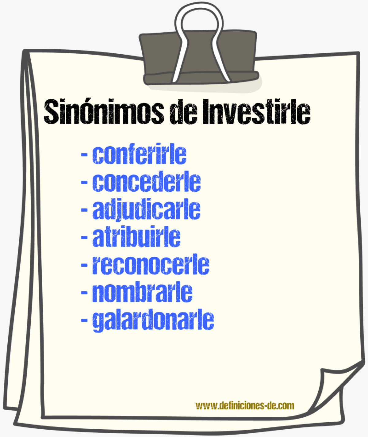 Sinónimos de investirle