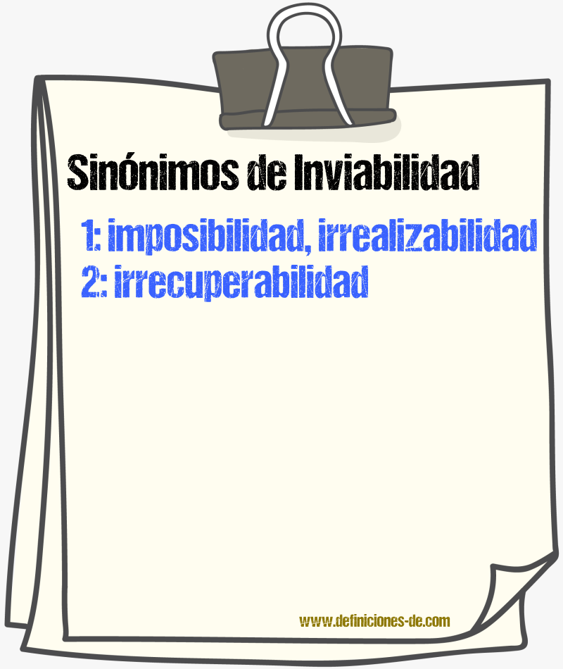 Sinónimos de inviabilidad
