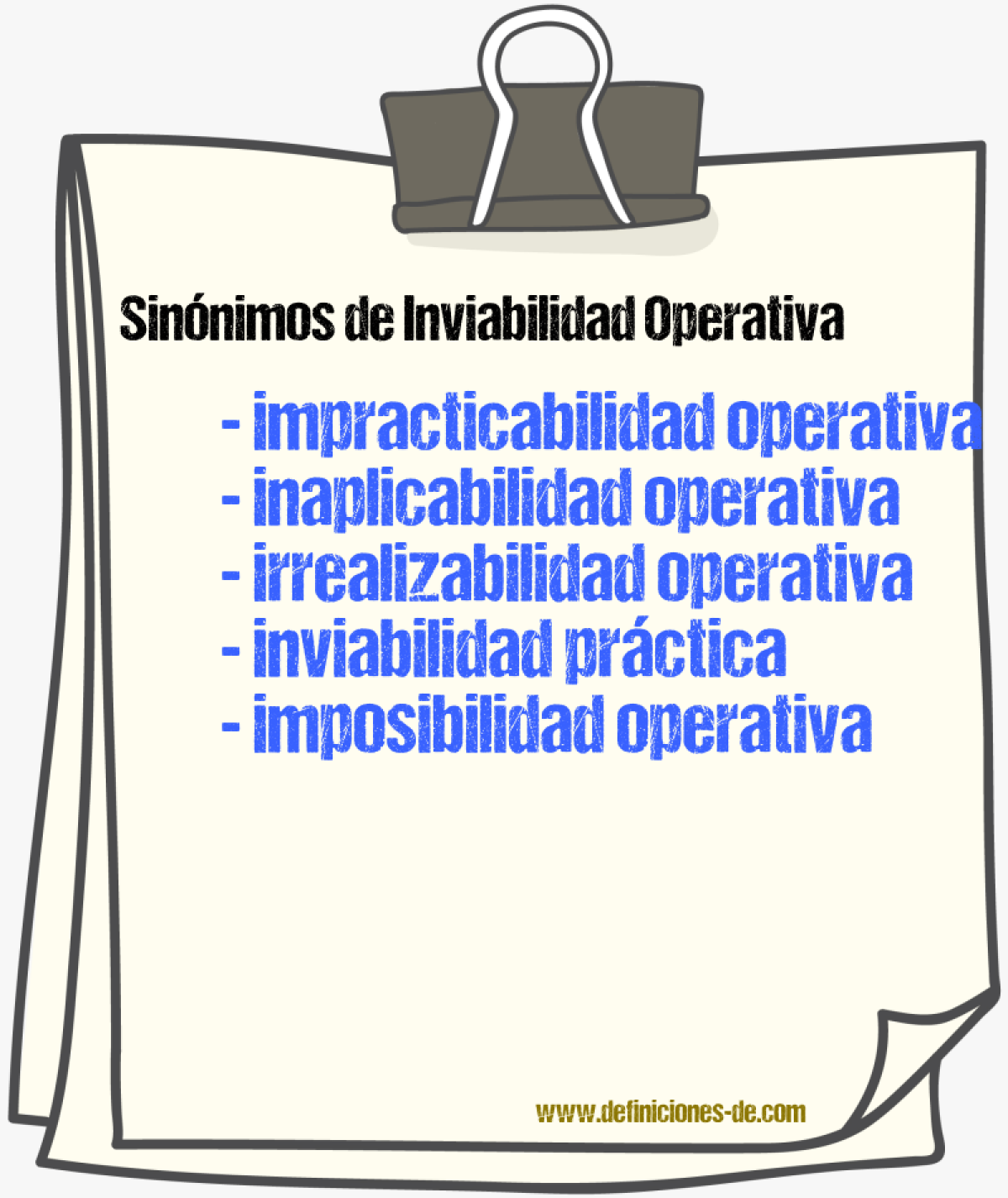 Sinónimos de inviabilidad operativa