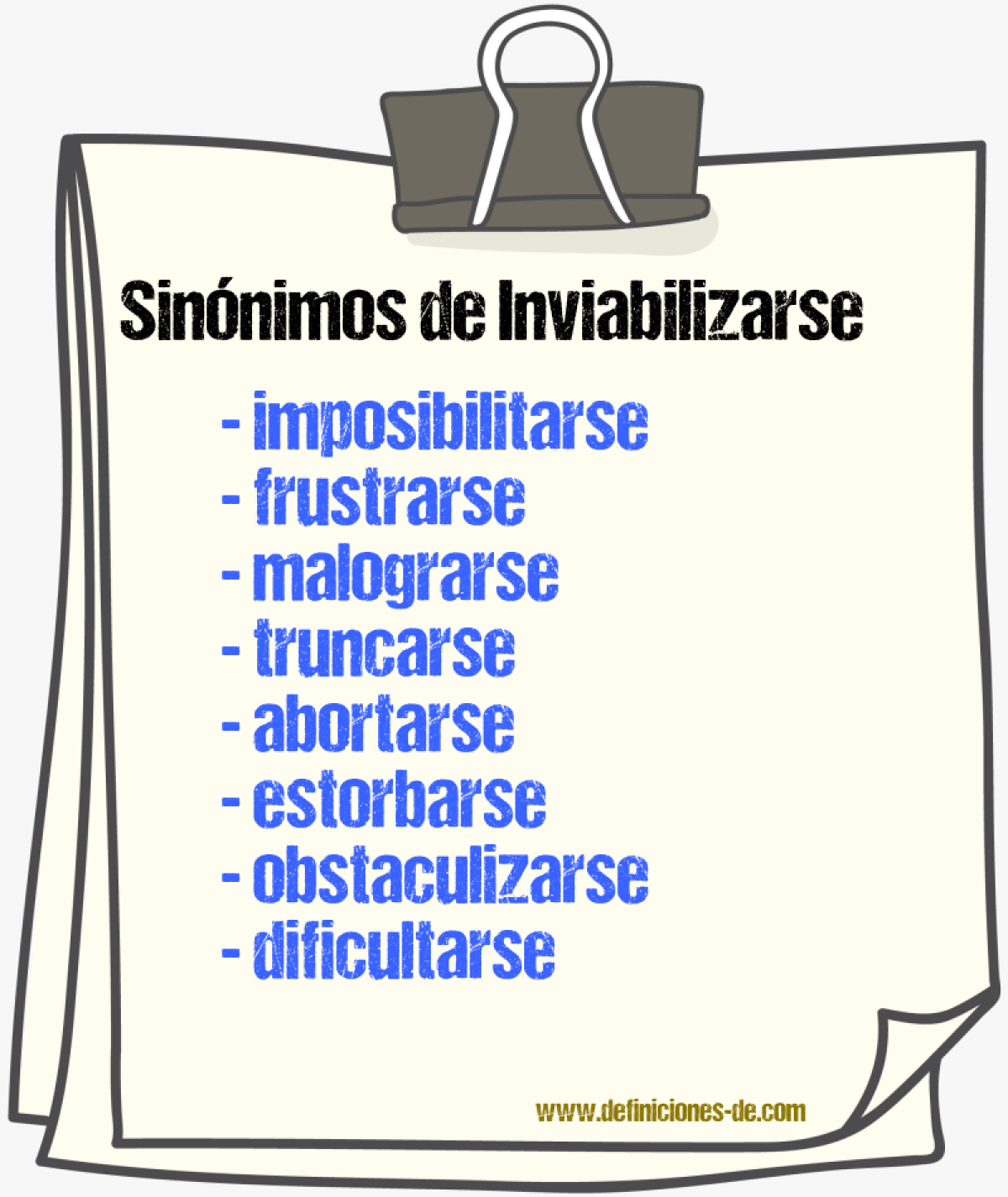Sinónimos de inviabilizarse