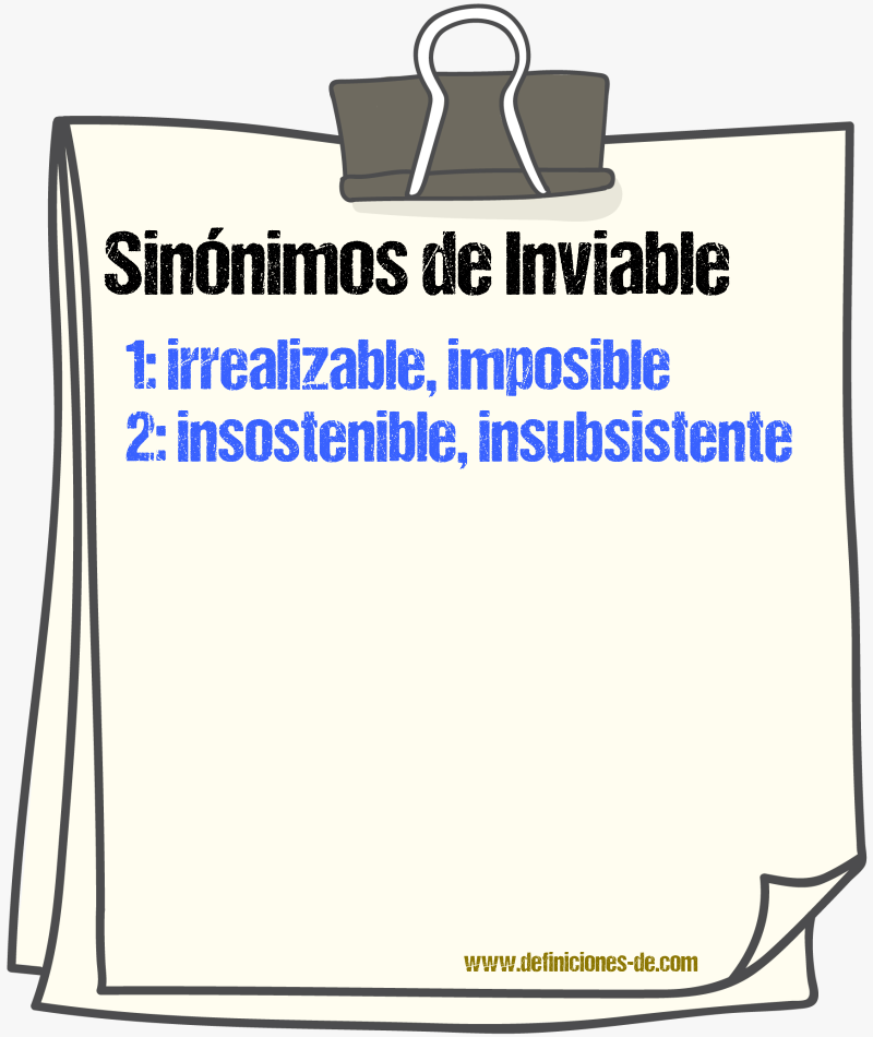 Sinónimos de inviable