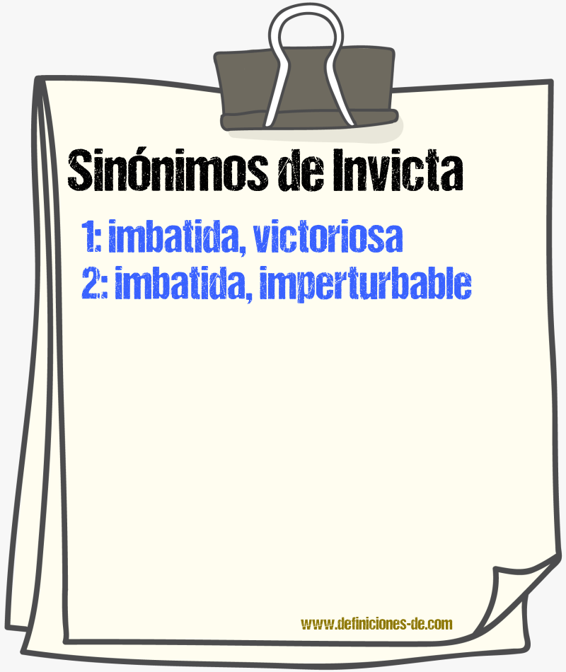 Sinónimos de invicta