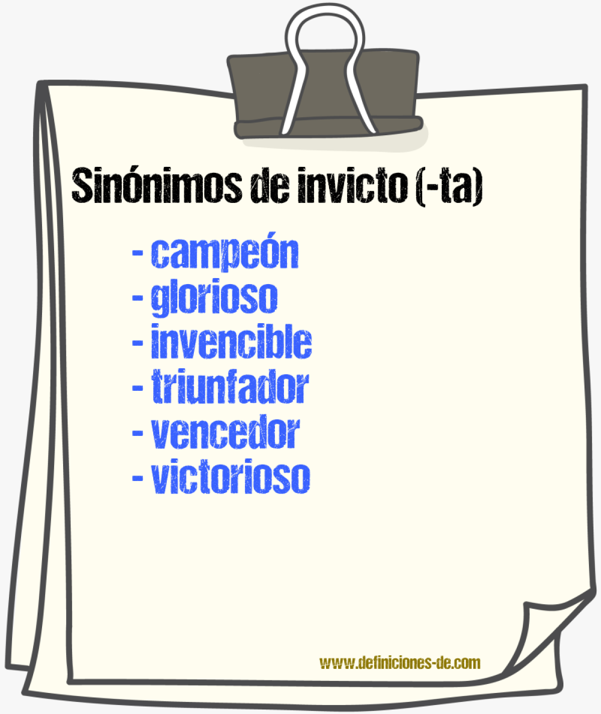 Sinnimos de invicto