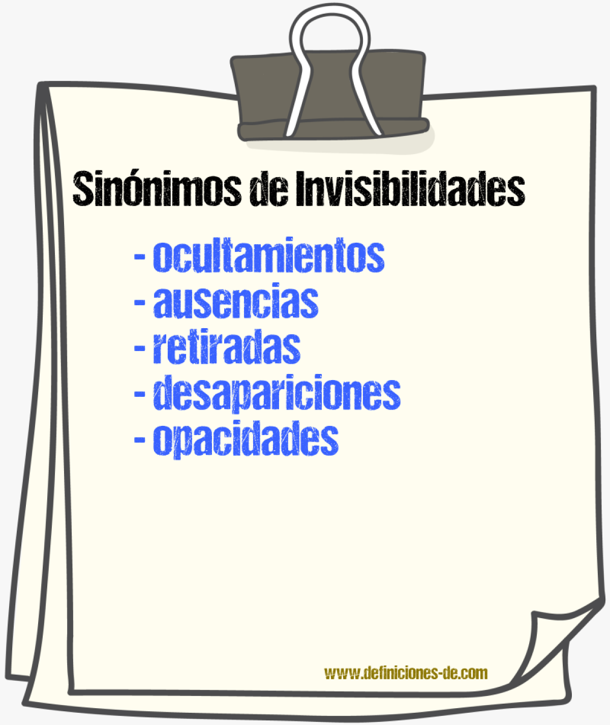 Sinónimos de invisibilidades