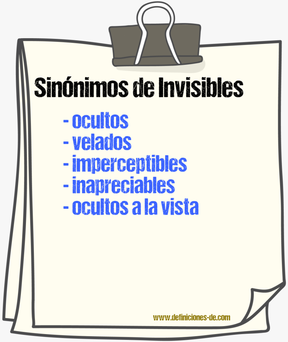Sinónimos de invisibles
