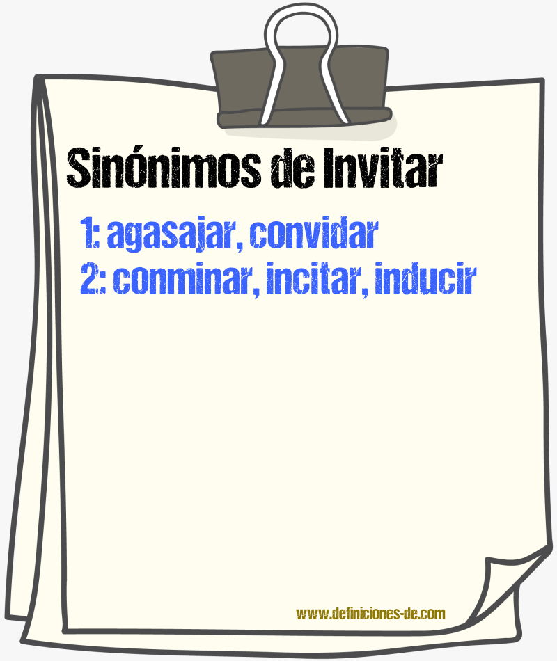 Sinónimos de invitar