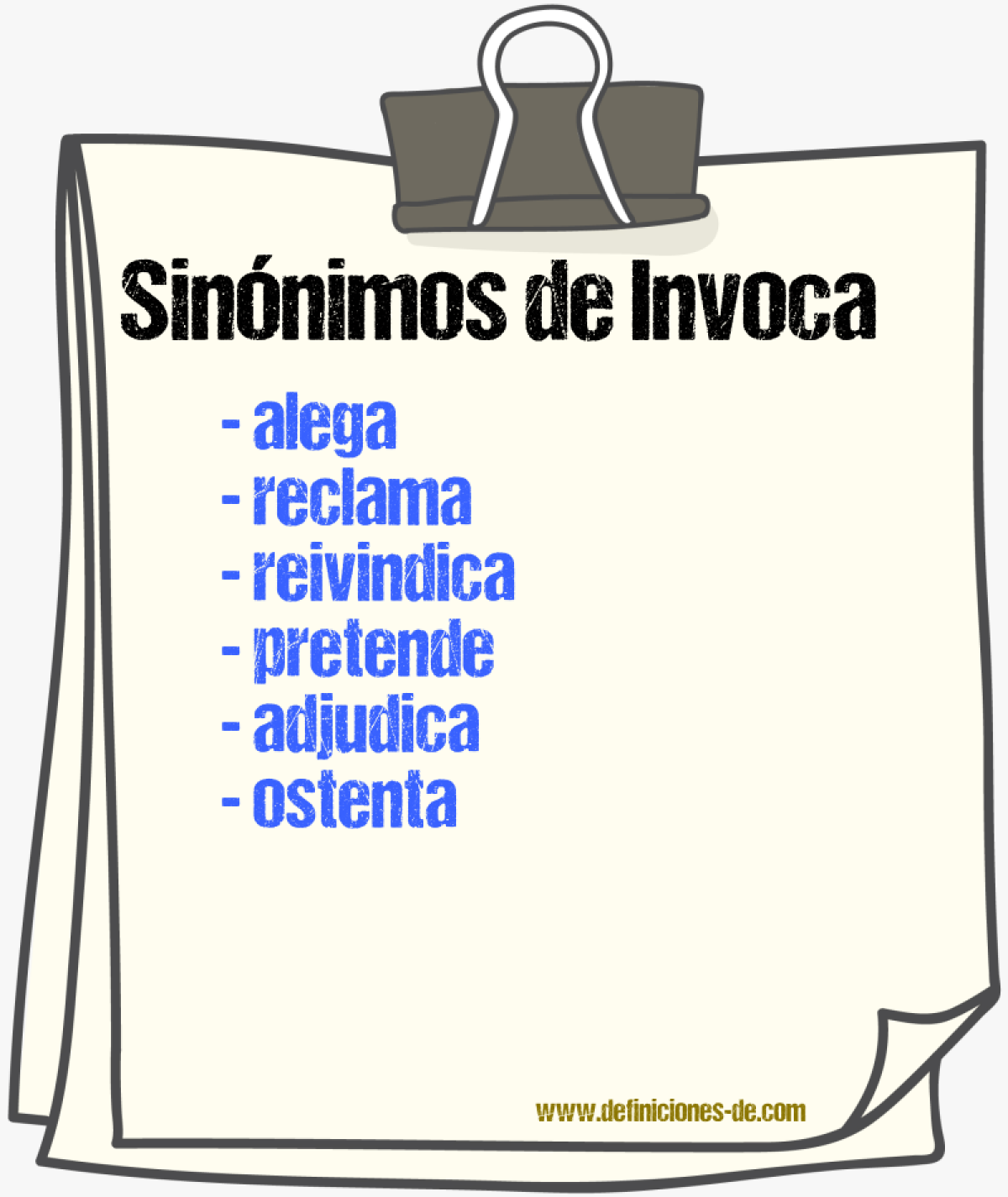 Sinónimos de invoca