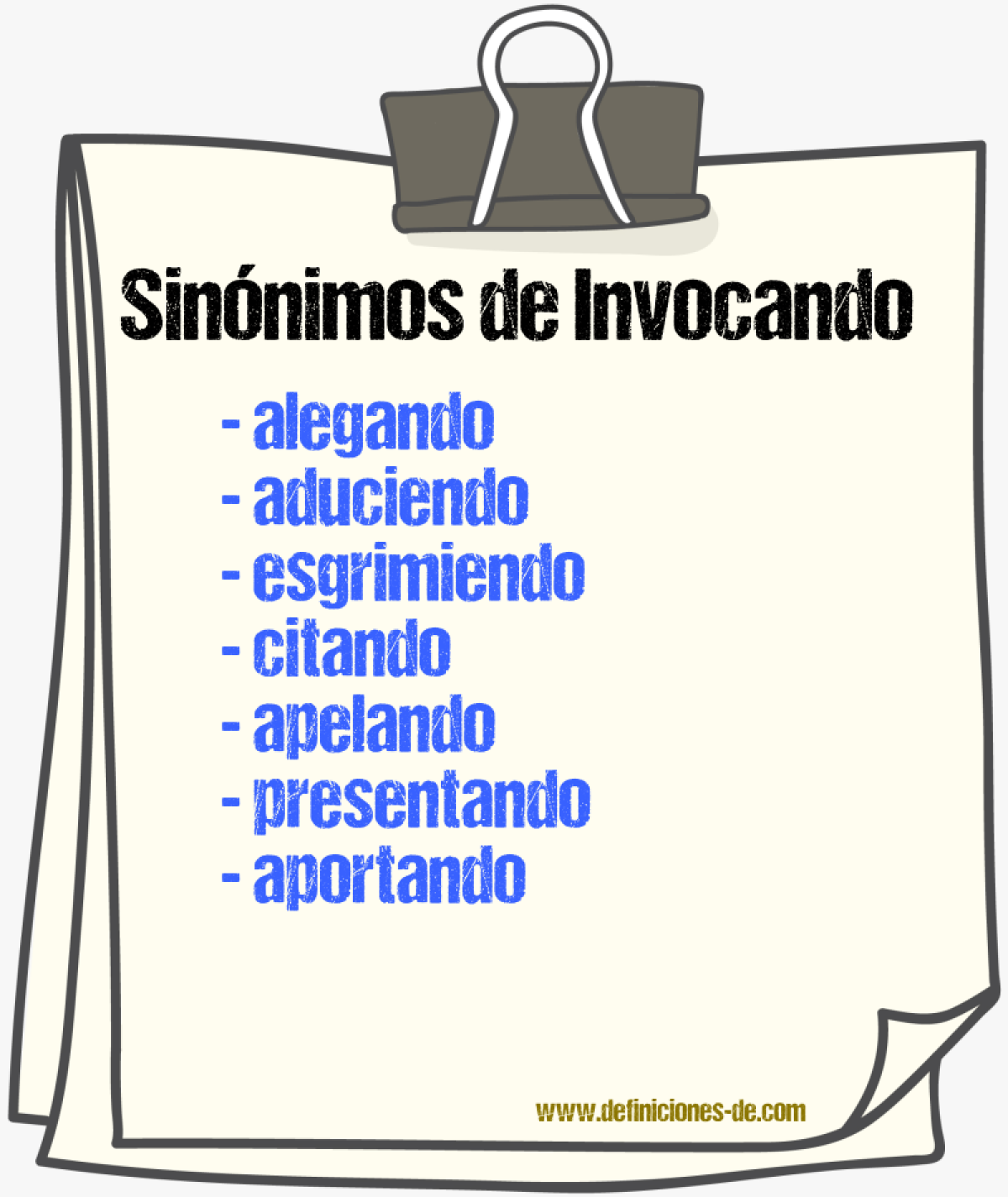 Sinónimos de invocando