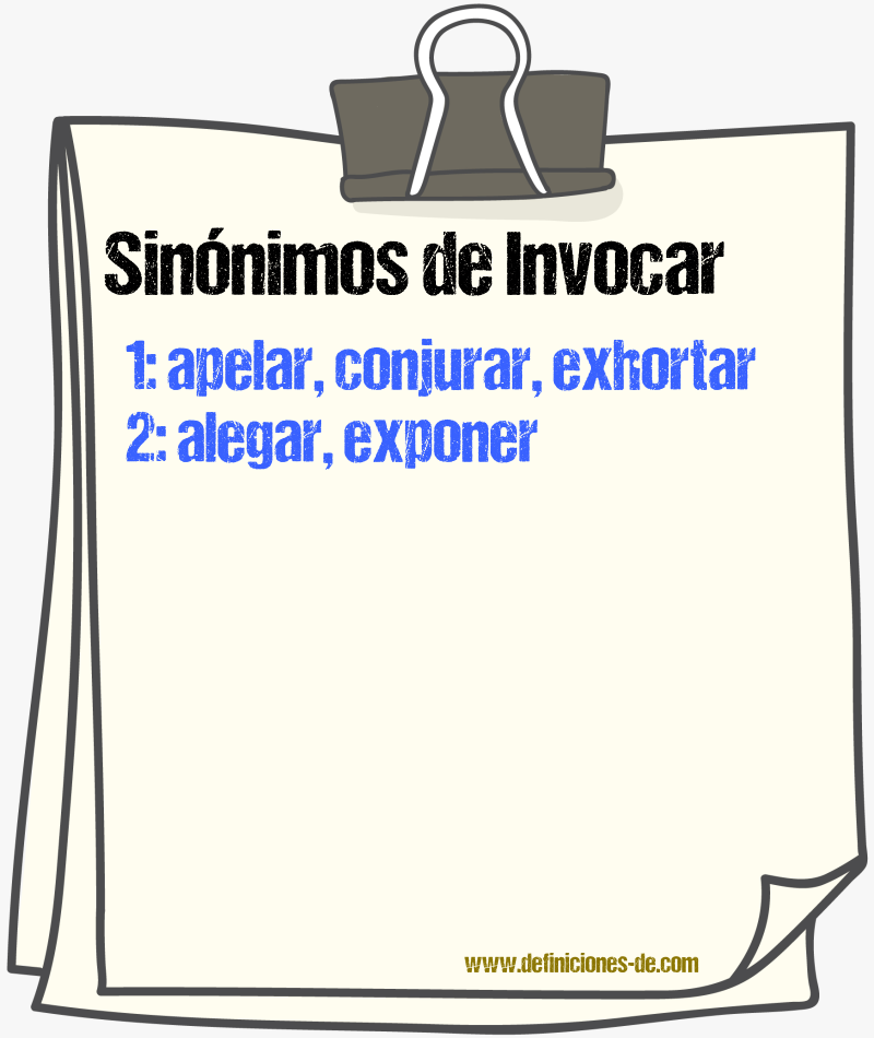 Sinnimos de invocar