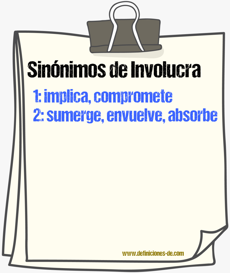 Sinónimos de involucra