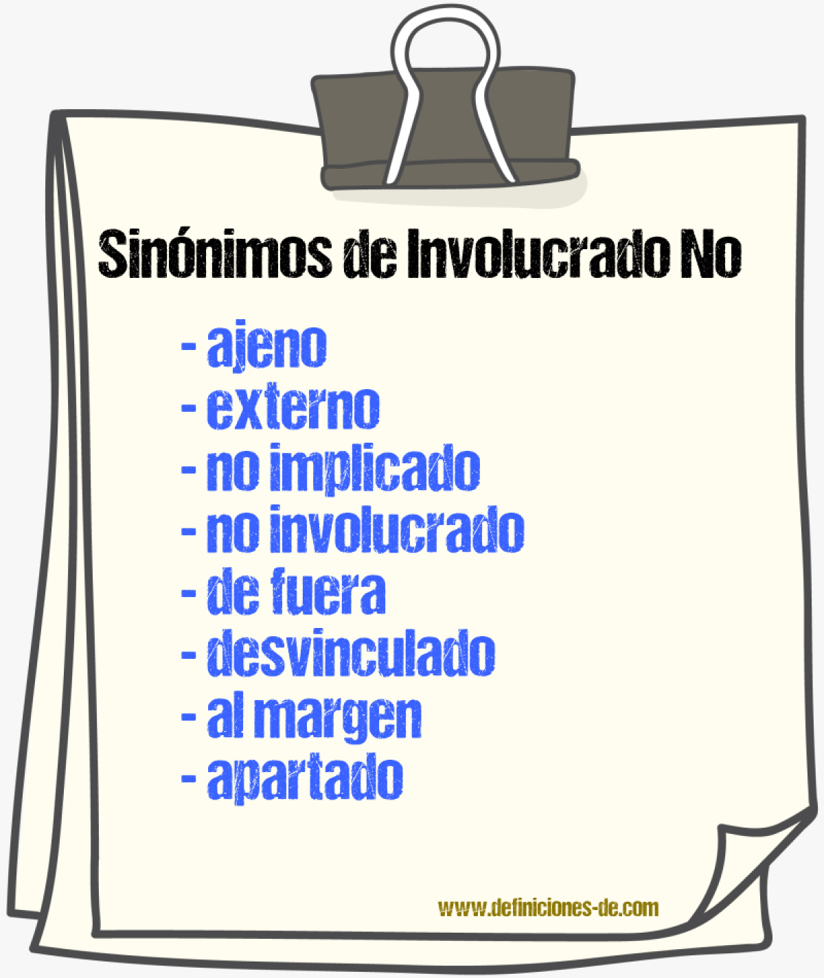 Sinónimos de involucrado no
