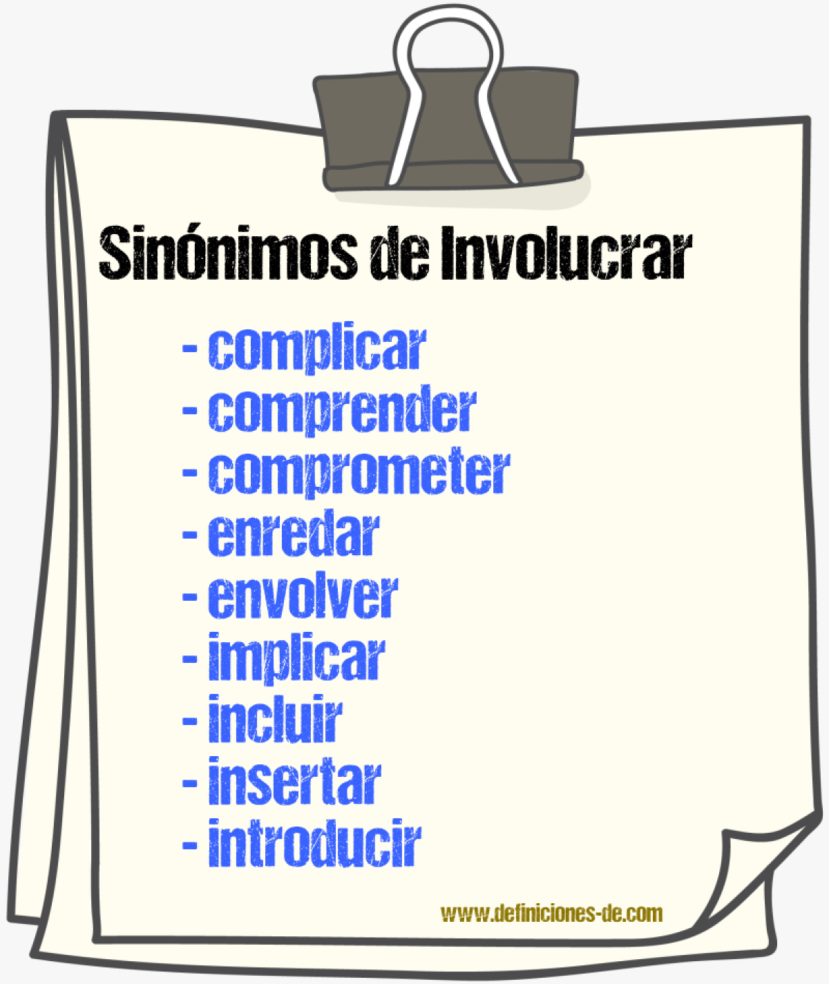 Sinnimos de involucrar