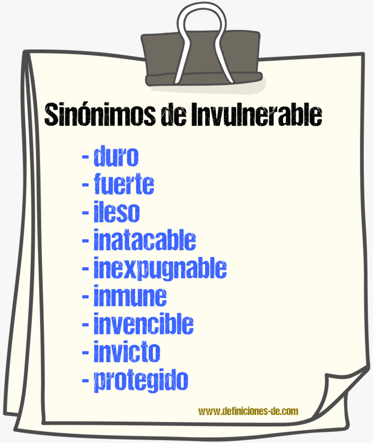 Sinnimos de invulnerable