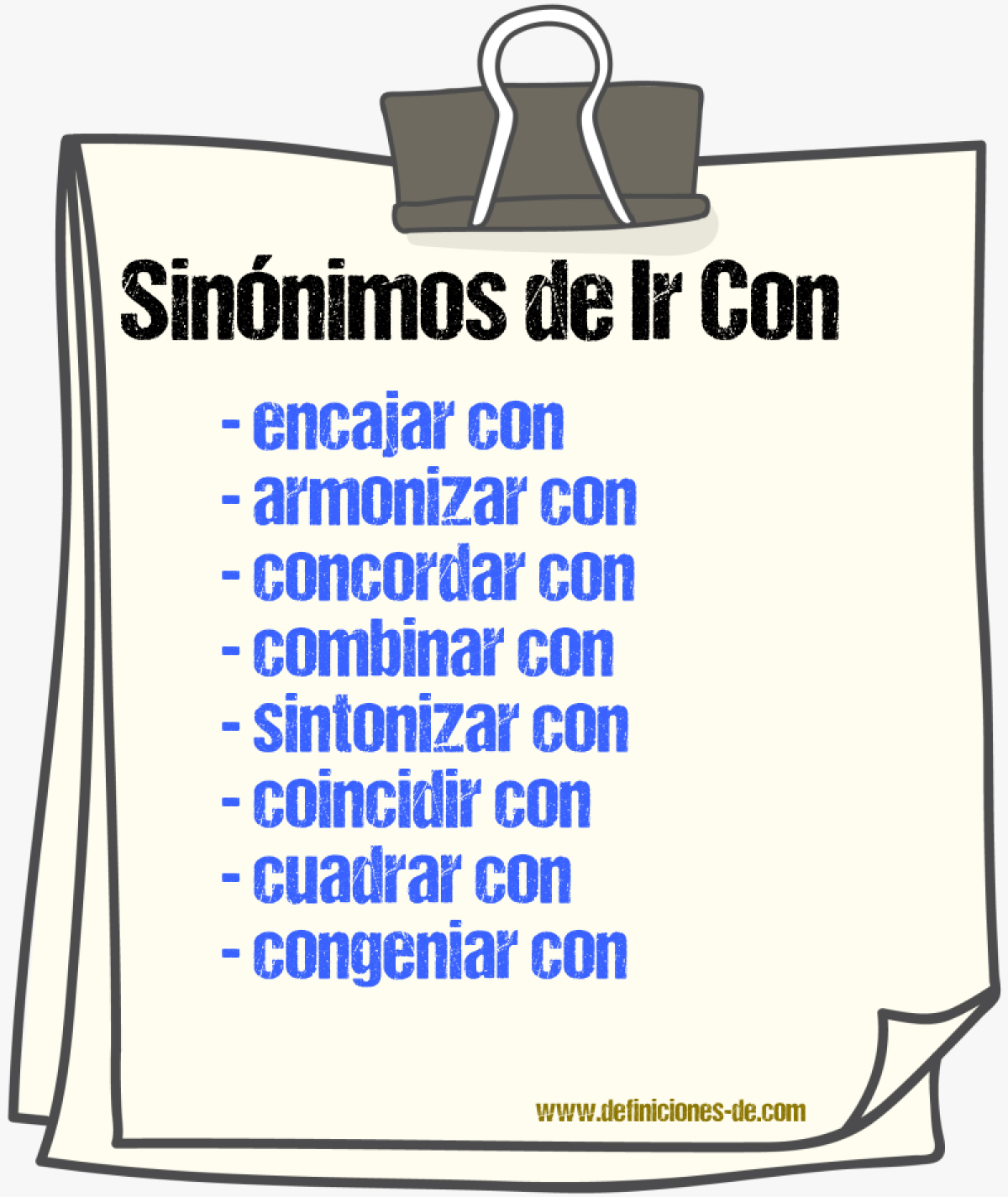 Sinónimos de ir con