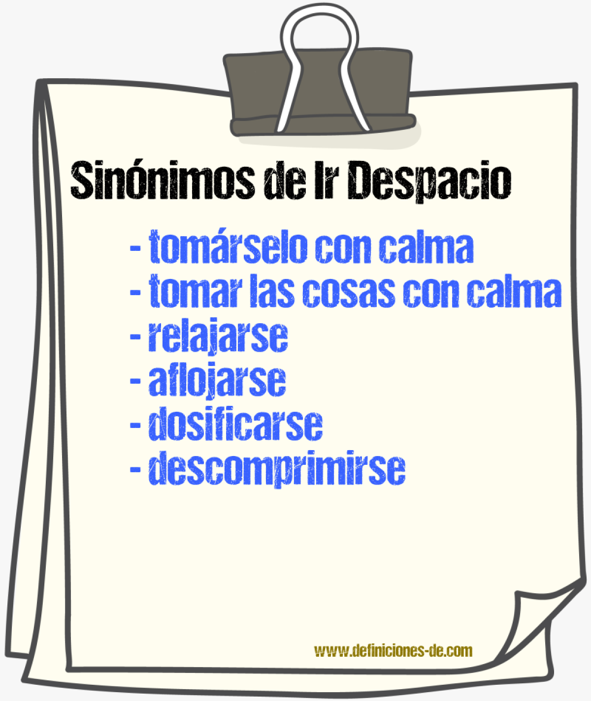 Sinónimos de ir despacio